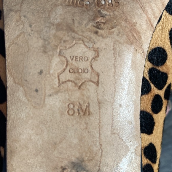 Via Spiga Odessa Calf Leather Leopard Buckle Flats size 8 - Picture 7 of 10